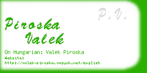 piroska valek business card